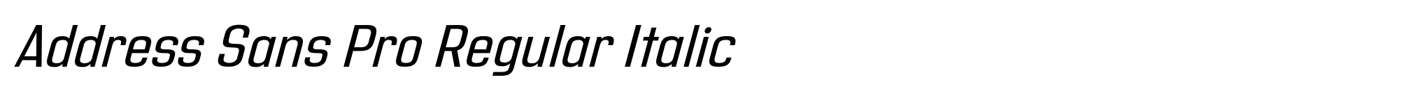 Address Sans Pro Regular Italic image